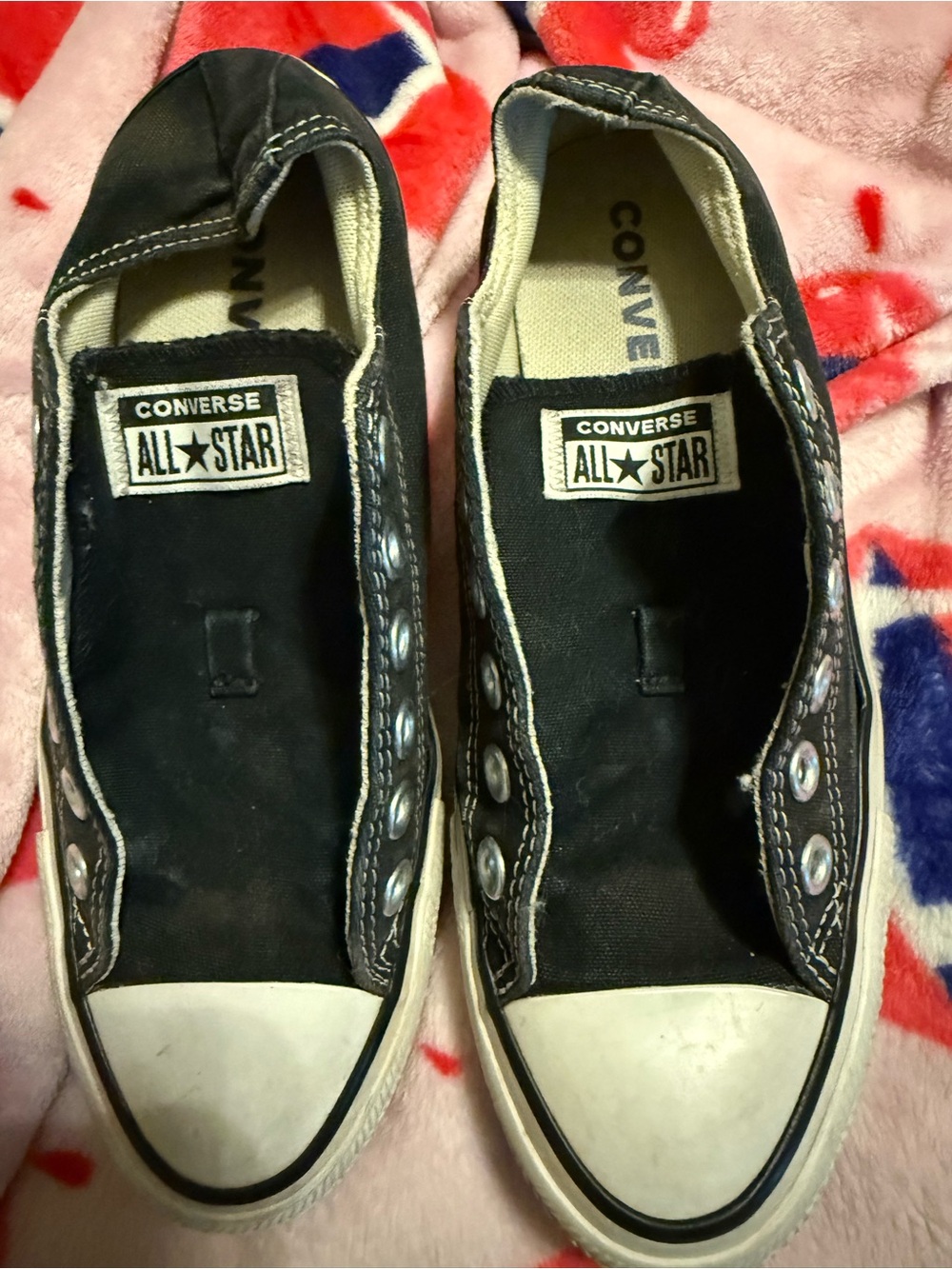 Converse Slip-On Low Top Sneakers in Black and White